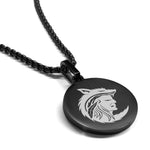 Stainless Steel Apache Warrior Champion Round Medallion Pendant