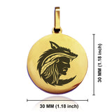 Stainless Steel Apache Warrior Champion Round Medallion Pendant