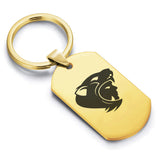 Stainless Steel Aztec Jaguar Warrior Champion Dog Tag Keychain - Comfort Zone Studios