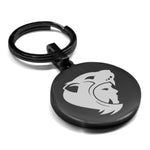 Stainless Steel Aztec Jaguar Warrior Champion Round Medallion Keychain