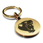 Stainless Steel Aztec Jaguar Warrior Champion Round Medallion Keychain