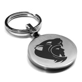 Stainless Steel Aztec Jaguar Warrior Champion Round Medallion Keychain