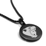 Stainless Steel Aztec Jaguar Warrior Champion Round Medallion Pendant