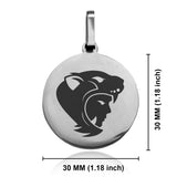 Stainless Steel Aztec Jaguar Warrior Champion Round Medallion Keychain