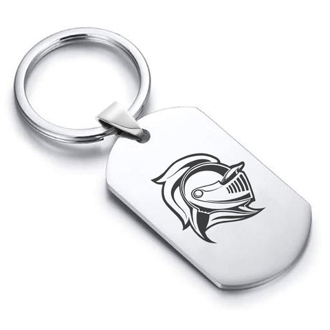 Stainless Steel Knight Warrior Champion Dog Tag Keychain - Comfort Zone Studios