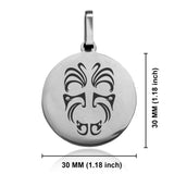 Stainless Steel Maori Warrior Champion Round Medallion Pendant