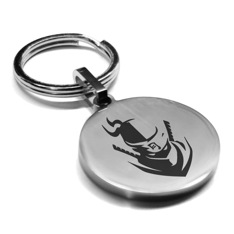 Stainless Steel Ninja Warrior Champion Round Medallion Keychain