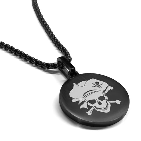 Stainless Steel Pirate Warrior Champion Round Medallion Pendant