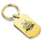 Stainless Steel Samurai Warrior Champion Dog Tag Keychain - Comfort Zone Studios