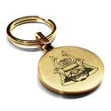 Stainless Steel Samurai Warrior Champion Round Medallion Keychain