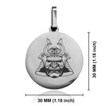 Stainless Steel Samurai Warrior Champion Round Medallion Keychain