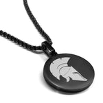 Stainless Steel Spartan Warrior Champion Round Medallion Pendant