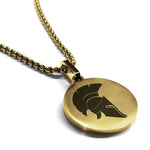 Stainless Steel Spartan Warrior Champion Round Medallion Pendant