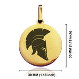 Stainless Steel Spartan Warrior Champion Round Medallion Keychain