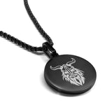 Stainless Steel Viking Warrior Champion Round Medallion Pendant