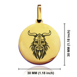 Stainless Steel Viking Warrior Champion Round Medallion Pendant