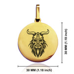Stainless Steel Viking Warrior Champion Round Medallion Keychain