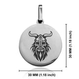 Stainless Steel Viking Warrior Champion Round Medallion Pendant