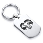 Stainless Steel Aries Zodiac (Ram) Dog Tag Keychain - Comfort Zone Studios