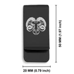 Stainless Steel Aries Zodiac (Ram) Classic Slim Money Clip