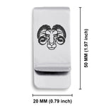 Stainless Steel Aries Zodiac (Ram) Classic Slim Money Clip