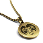 Stainless Steel Aries Zodiac (Ram) Round Medallion Pendant