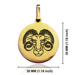 Stainless Steel Aries Zodiac (Ram) Round Medallion Pendant