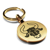 Stainless Steel Taurus Zodiac (Bull) Round Medallion Keychain