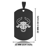 Stainless Steel Taurus Zodiac (Bull) Dog Tag Keychain - Comfort Zone Studios