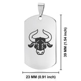 Stainless Steel Taurus Zodiac (Bull) Dog Tag Keychain - Comfort Zone Studios