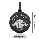 Stainless Steel Taurus Zodiac (Bull) Round Medallion Pendant