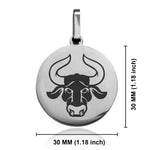 Stainless Steel Taurus Zodiac (Bull) Round Medallion Pendant