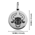 Stainless Steel Taurus Zodiac (Bull) Round Medallion Keychain