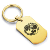 Stainless Steel Gemini Zodiac (Twins) Dog Tag Keychain - Comfort Zone Studios