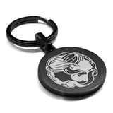 Stainless Steel Gemini Zodiac (Twins) Round Medallion Keychain
