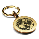 Stainless Steel Gemini Zodiac (Twins) Round Medallion Keychain