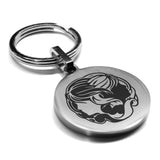 Stainless Steel Gemini Zodiac (Twins) Round Medallion Keychain