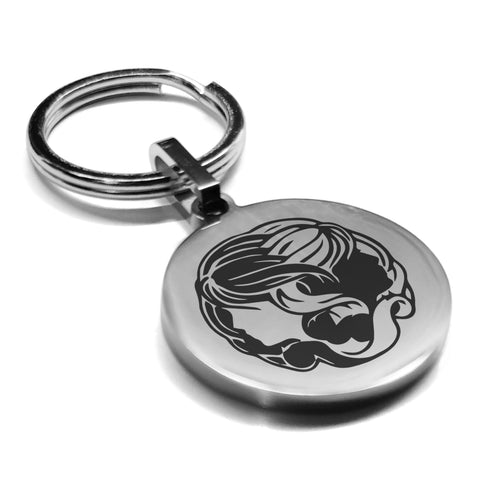 Stainless Steel Gemini Zodiac (Twins) Round Medallion Keychain