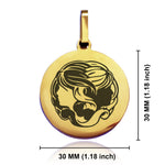 Stainless Steel Gemini Zodiac (Twins) Round Medallion Pendant