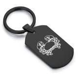 Stainless Steel Cancer Zodiac (Crab) Dog Tag Keychain - Comfort Zone Studios