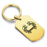 Stainless Steel Cancer Zodiac (Crab) Dog Tag Keychain - Comfort Zone Studios