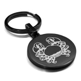 Stainless Steel Cancer Zodiac (Crab) Round Medallion Keychain