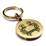 Stainless Steel Cancer Zodiac (Crab) Round Medallion Keychain