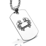 Stainless Steel Cancer Zodiac (Crab) Dog Tag Pendant - Comfort Zone Studios