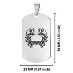 Stainless Steel Cancer Zodiac (Crab) Dog Tag Pendant - Comfort Zone Studios
