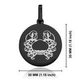 Stainless Steel Cancer Zodiac (Crab) Round Medallion Keychain