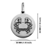 Stainless Steel Cancer Zodiac (Crab) Round Medallion Pendant
