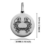 Stainless Steel Cancer Zodiac (Crab) Round Medallion Keychain