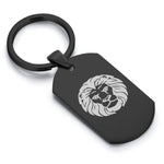 Stainless Steel Leo Zodiac (Lion) Dog Tag Keychain - Comfort Zone Studios