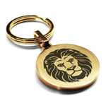 Stainless Steel Leo Zodiac (Lion) Round Medallion Keychain